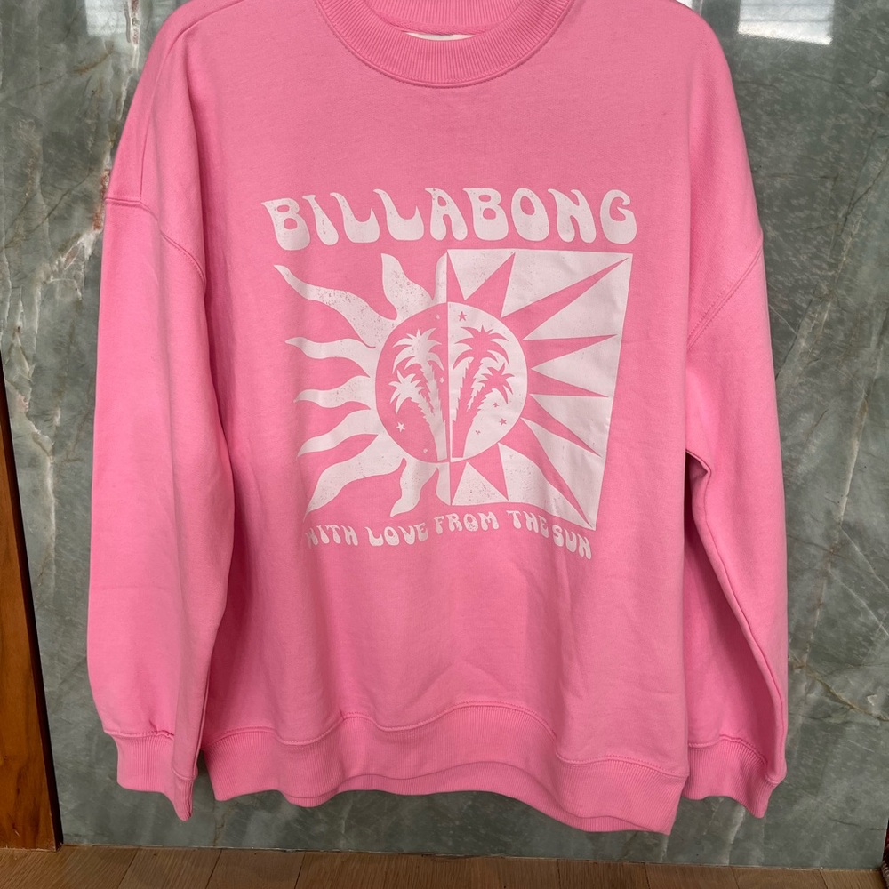 Billabong Pink Sweatshirt with White Graphic